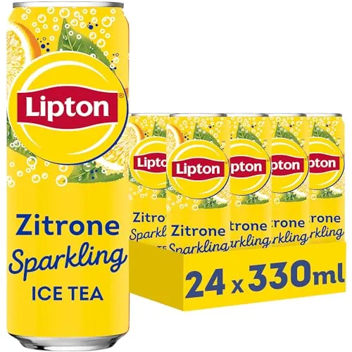 Lipton Sparkling IceTea Zitrone 0,33 Liter Dose, 24er Pack - Erfrischungsgetränke – Spritziger Eistee mit erfrischendem Zitronengeschmack, perfekt für heiße Tage und gesellige Anlässe.