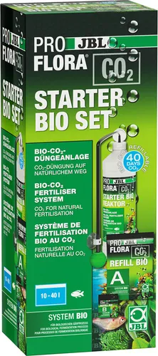 JBL Proflora CO2 Starter Bio Set für kleine Aquarien - CO2 Ausstattung für Aquarien von 10-40 l, inklusive effizienter Bio-Düngung für gesundes Pflanzenwachstum und klare Wasserqualität.