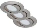 Briloner 3er Set LED Einbauleuchte, Ø 10,6 cm - Deckenleuchten im eleganten Matt-Nickel-Design, energieeffiziente LED-Technologie mit 600lm Helligkeit und einer Lebensdauer von 25.000 Stunden.