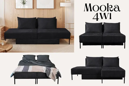 Kaiser Möbel Schlafsofa MOOKA 4in1 in schwarz von Kaiser Möbel