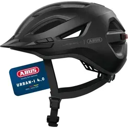 ABUS Stadthelm Urban-I 4.0 mit Rücklicht - Schwarz, Größe L - Stylischer Fahrradhelm mit praktischem Rücklicht für bessere Sichtbarkeit im Verkehr. Ideal für Pendler und Freizeitradler. Flexibles Verstellsystem für optimalen Tragekomfort, auch mit Zopf. TÜV-geprüfte Sicherheit und angenehmes Kopfklima.