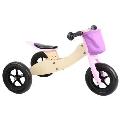 small foot Laufrad-Trike Maxi 2 in 1 Rosa - Dreirad und Laufrad in einem, aus robustem Holz mit verstellbarem Sitz für mitwachsendes Spielvergnügen. Schult Balance und Gleichgewichtssinn, ideal für kleine Fahrradfahrer.