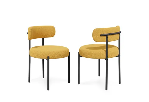 HawthyHome Esszimmerstuhl Runder Polsterstuhl mit Metallgestell, Wohnzimmerstuhl, Küchenstuhl (2 St), 2er Set