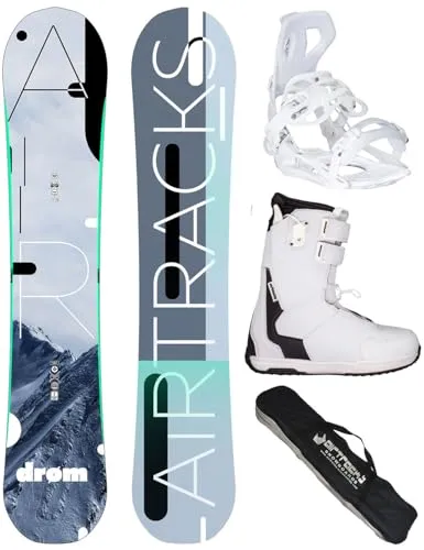 Airtracks Damen Snowboard-Set Freestyle Freeride Drom Lady Rocker 150 + Snowboard Bindung Master W + Snowboardboots Master QL W 39 + Sb Bag