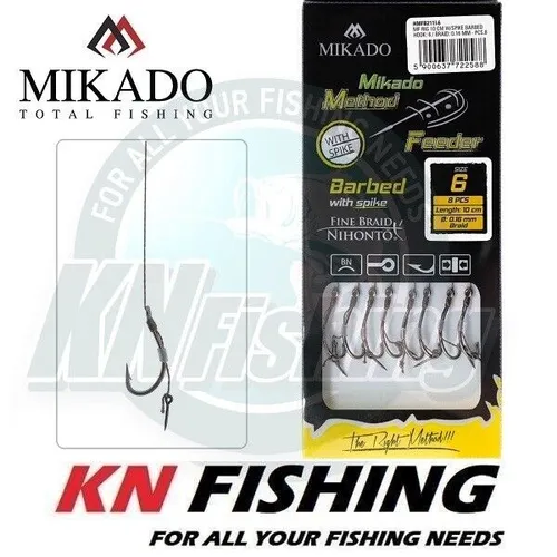 MIKADO RIG HMFB211I Method Feeder Braid Line Rig Süßwasserangeln Karpfen Forelle