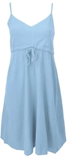 GURU SHOP Einfarbiges Casual Trägerkleid - Hellblau, Damen, Size:S - Elegantes, knielanges Baumwollkleid mit verstellbaren Trägern. Die elastische Rückenpartie sorgt für eine bequeme Passform. Ideal für warme Tage und vielseitig kombinierbar.