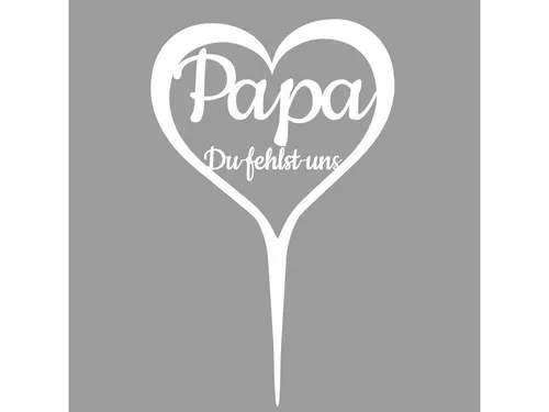 Illumino Grabstecker Herz mit Trauerspruch in weiß von ILLUMINO