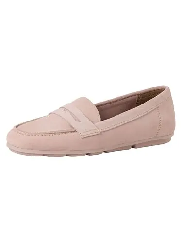 Tamaris Damen Loafer flach Leder in Rosa, Größe 41 EU in pink von Tamaris
