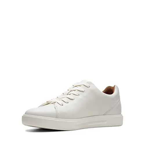 Clarks Herren Un Costa Lace Sneaker, White Leather, 42.5 EU - Herren-Sneaker aus hochwertigem Glattleder, komfortabel und nachhaltig, ideal für den täglichen Gebrauch.