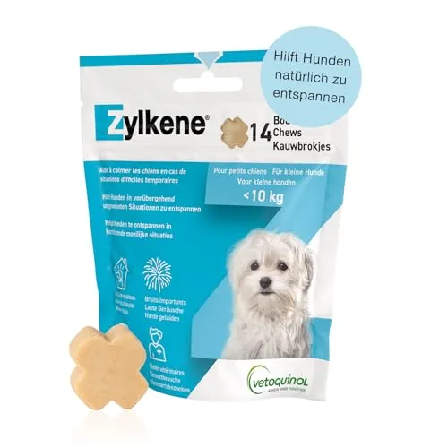 Zylkene® Chews (14 x) Zur Stressreduzierung | Für kleine Hunde | Ergänzungsfuttermittel für mehr Wohlbefinden in ungewohnten Situationen | Für kleine Hunde < 10 kg