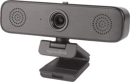 Speedlink AUDIVIS Videokonferenz Webcam Lautsprecher + Mikrofon 1080p Full-HD - Webcams für Videokonferenzen mit 100° Bildwinkel und integrierten Mikrofon. Ideal für Homeoffice und professionelle Meetings. Plug & Play für einfache Nutzung.