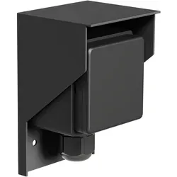 ledscom.de Aufputz Steckdose für außen, IP44, 1-fach, Edelstahl - Elegante Wandsteckdose für den Außenbereich mit IP44 Schutz. Ideal für Lichterketten und Elektrogeräte, bietet optimalen Schutz vor Witterungseinflüssen und einfache Montage.