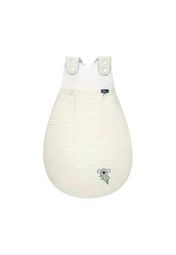 Alvi Baby-Mäxchen Außensack aus Bio-Baumwolle, 2.5 TOG, Ganzjahresschlafsack - Beige - Viel Strampelfreiheit für Kleinkinder mit kugelförmigem Design. Atmungsaktiver Außensack für Komfort das ganze Jahr. Aus zertifizierter Baumwolle, geprüft nach OEKO-TEX Standard 100.