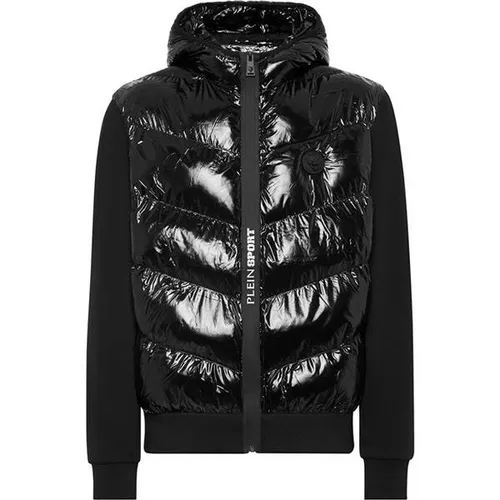 Winterjacke PLEIN SPORT für Jungen, Gr. 4XL, schwarz - Wattierte Kapuzenjacke für optimalen Schutz nach dem Sport. Leicht, warm und isolierend mit wasserdichten Reißverschlüssen und unsichtbaren Taschen.