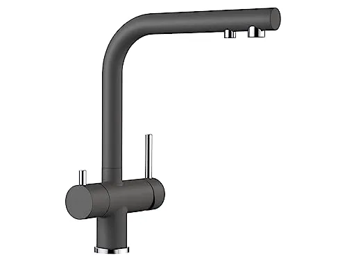 BLANCO FONTAS II Filter | Hochwertige Küchenarmatur in felsgrau - Armaturen | 3-in-1-Design für Kalt-, Warm- und gefiltertes Wasser, hygienisch mit separater Wasserführung und platzsparend ohne zusätzliche Bohrung.