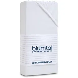 Blumtal Spannbettlaken Baumwolle Jersey - 2er Set für perfekte Passform - Hochwertige Spannbettlaken aus 100% Baumwolle, fussel- und faltenfrei. Waschbar bei 60 Grad, trocknergeeignet und perfekt für Matratzen bis 25 cm Höhe. Ideal für einen erholsamen Schlaf!