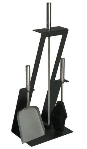 Kaminbesteck 3er-Set Anthrazit - Kaminbesteck in stilvollem Anthrazit, praktische Maße von 24/61/17 cm, ideal für Aschesauger und Kaminpflege.
