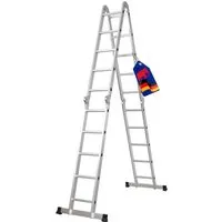 PROREGAL® Vielzweckleiter MULTISTEP Aluminium 4x5 Sprossen - Leitern – Flexible Mehrzweckleiter mit 150 kg Traglast, ideal für Haushalt, Garten und Baustelle. Klappbar und platzsparend, mit rutschfesten Füßen für maximale Sicherheit.