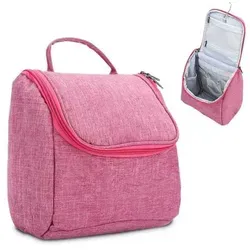 Intirilife Kosmetik Reisetasche in PINK - Kosmetiktasche Kulturbeutel mit Tragegriff und Reißverschluss perfekt geeignet zum Reisen, für Urlaub uvm