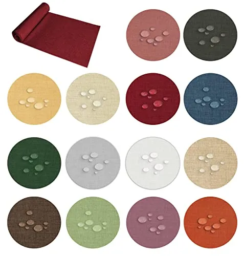 Tischläufer 40 x 100 cm Petrol rechteckig Leinenoptik Tischdecke Lotuseffekt Tischwäsche Wasserabweisend Tischtuch Fleckenabweisend Bügelfrei Abwischbar Knitterfrei Innen und Außen