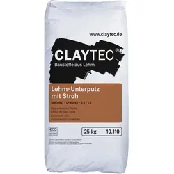 CLAYTEC Lehm-Unterputz mit Stroh - Sackware - Putz für Innenräume, ideal für Denkmal-sanierung und Wandflächenheizungen. Hand- oder Maschinenputz, umweltfreundlich und vielseitig einsetzbar.