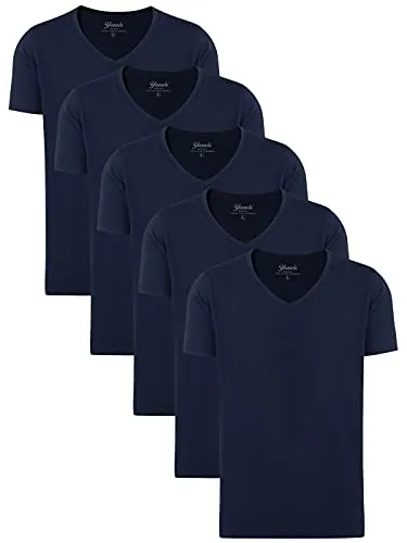 Yazubi Mythic Herren T-Shirts mit V-Ausschnitt, 5er Pack in blau von Yazubi