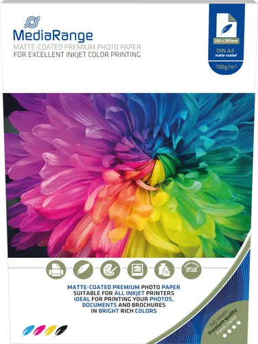 MR INK101 - DIN A4, Inkjet, Fotopapier, matt, 130 g/m², 100 Blatt
