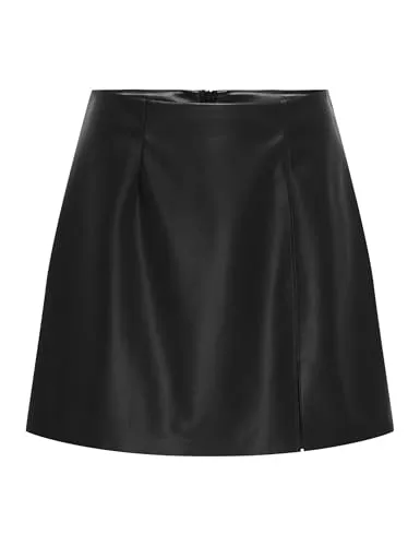 ONLY Lederimitatrock ONLELINA FAUX LEATHER SKIRT OTW schwarz XL - Modischer Lederimitatrock in Größe XL, ideal für vielseitige Outfits. Pflegeleicht und mit schickem Nahtreißverschluss für einen modernen Look.