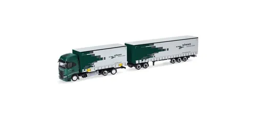 Herpa 319607 - 1/87 Iveco S-Way Gardinenplanen-Hängerzug 