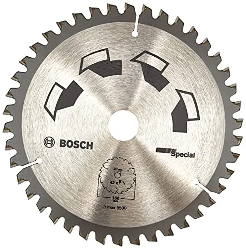 Bosch 1x Kreissägeblatt Special 160 mm - Kreissägeblatt für Holz, Kunststoffe und Nichteisenmetalle, mit 42 Zähnen für präzise Schnitte und vielseitige Anwendungen.