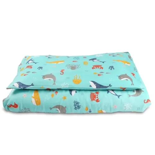 schlummersack Kinder Bettwäsche Set 100x135 Meerestiere aus 100% Baumwolle, Wendbar, mit Reißverschluss, Oeko-Tex