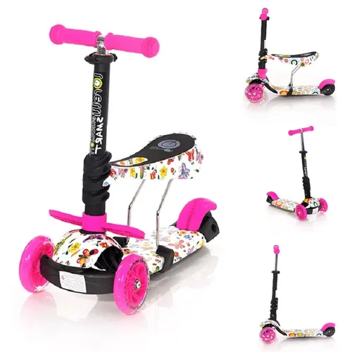 Lorelli Kinderroller 2 in 1 Smart mit leuchtenden Rädern - Kinderfahrzeuge: Der Lorelli Kinderroller bietet Laufrad und Roller in einem, ist klappbar und hat höhenverstellbaren Sitz sowie leuchtende PU-Räder für mehr Sicherheit und Spaß beim Fahren.