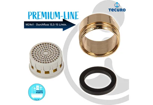 tecuro Strahlregler PREMIUM Mischdüse Strahlregler Luftsprudler Perlator M24x1 AG, gold