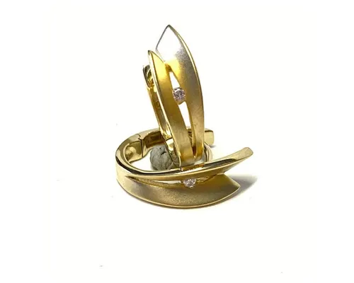 Creolen Gold 333/- Gelbgold Zirkonia mattiert einfarbig