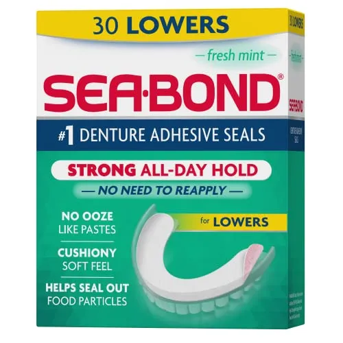 Sea Bond Sichere Zahnersatz-Dichtungen, frische Minze, 30 Stück