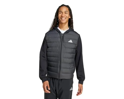 adidas Herren Essentials CLIMAWARM Hybrid Down Hooded Jacket, schwarz, Größe L - Funktionsjacke mit CLIMAWARM-Technologie für optimale Wärme und Atmungsaktivität, ideal für kalte Tage.