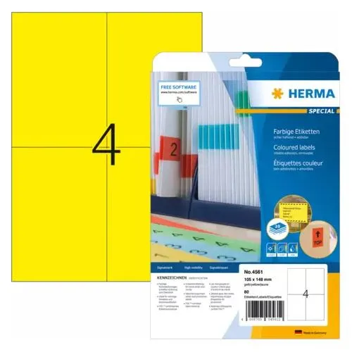 HERMA Universal-Etiketten SPECIAL, 105 x 148 mm, gelb in gelb von HERMA