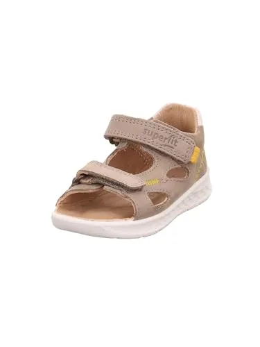 Superfit Lagoon Sandale, BEIGE/GELB 4000, 21 EU - Wanderschuhe mit flexibler Laufsohle und hochwertigem Leder-Obermaterial, ideal für kleine Füße dank praktischen Doppelklettverschluss und herausnehmbarer Einlegesohle.