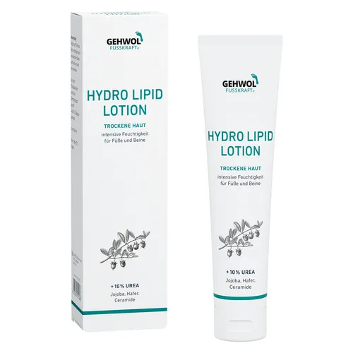 GEHWOL Hydro Lipid Lotion mit 10% Urea gegen trockene Füße und Beine, 125 ml