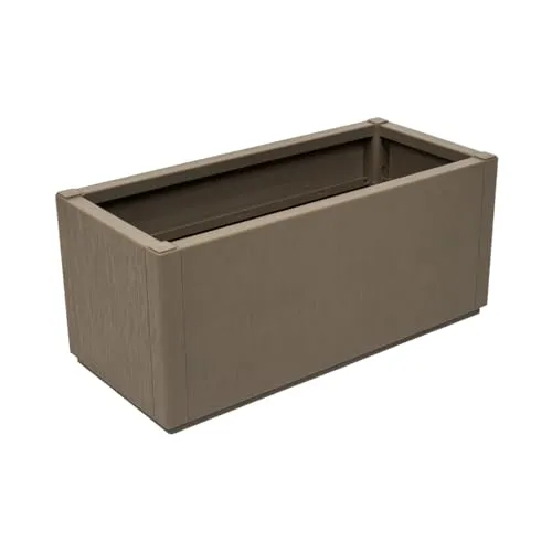Kreher® XL Pflanzkasten im Struktur-Design (Taupe) - Garten-Zubehör: Langlebiger Pflanzkasten aus wetterbeständigem Kunststoff mit 70 Litern Volumen, ideal für Balkon und Garten, in eleganter strukturierter Optik.