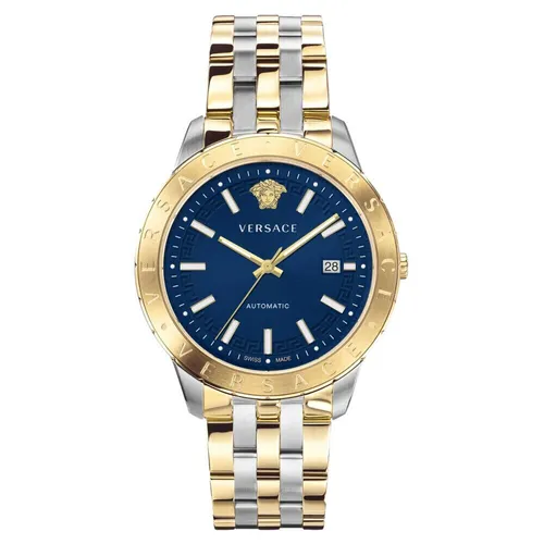 VERSACE VE2D00421 Automatik Edelstahl Bicolor Herren Armbanduhr - Armbanduhren für Herren, elegante Analoganzeige mit Datumsanzeige und Saphirglas, wasserdicht bis 50m - perfekte Kombination aus Luxus und Funktionalität.
