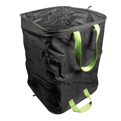 Windhager Pop-Up Gartenabfallsack 180 l – Quadratisch und reißfest - EINFACHE ABFALLENTSORGUNG – Robuster, quadratischer Gartensack mit 180 l Füllvolumen für Grünschnitt und Laub. AUS HOCHWERTIGEM MATERIAL – Hält auch schweren Abfällen stand und ist leicht aufzubauen. PLATZSPAREND – Einfach zusammenlegbar für die Lagerung.