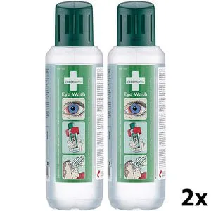 Cederroth Augenspülung pH-neutral - 2 x 500ml Flasche, schnell neutralisierend und ergonomisch geformte Augenschalen