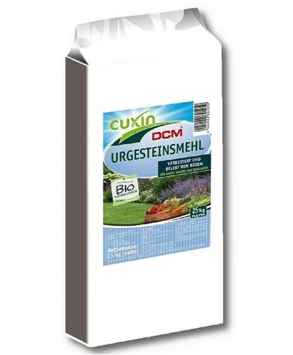 Cuxin DCM Urgesteinsmehl 25 kg - Gartenbau-Substrat - Hochwertiges Urgesteinsmehl für den Gartenbau, fördert die Bodenqualität und sorgt für eine nachhaltige Nährstoffversorgung.