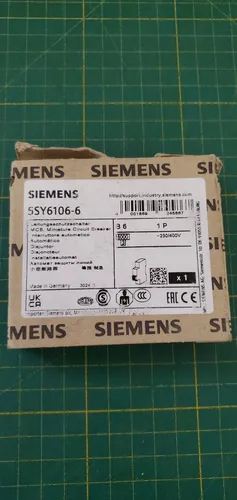 Siemens Leitungsschutzschalter 230/400V 6kA, 1-polig, B, 6A, T=70mm_0.17_5