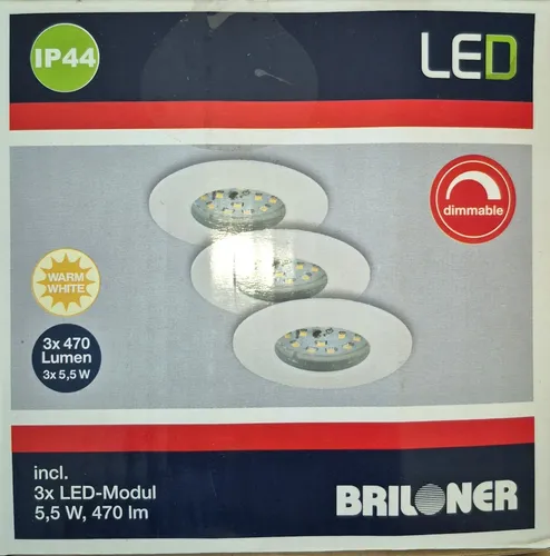 Briloner LED Einbauleuchten weiß 3er-Set 3xLED Modul 5,5W (7231-036) OVP