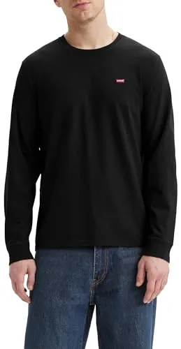 Levi's Herren Long-Sleeve Original Housemark Tee T-Shirt, XL - Mineral Black - Tops, T-Shirts & Hemden für Herren. Hochwertiges T-Shirt aus 100 % Bio-Baumwolle mit ikonischem Levi's Logo für lässigen Stil und Komfort.