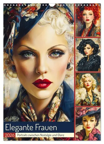 Elegante Frauen: Portraits zwischen Nostalgie und Glanz (Wandkalender 2026)