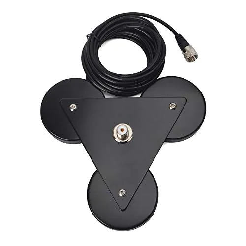UAYESOK Heavy Duty Magnethalterung SO239 LKW-Mobilfunkantennensockel W/5M (16.4ft) PL-259 RG58 Koaxialkabel für HF/VHF/UHF CB Mobile FM Transceiver