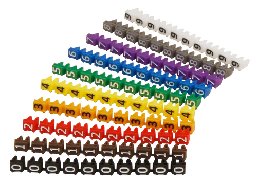 Kabelmarker-Clips McPower, bedruckt mit Ziffern 0-9, Kabeldurchmesser bis 3mm